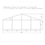 Giebelansicht Zelthalle mit 20m Spannweite u 5m Seitenhöhe